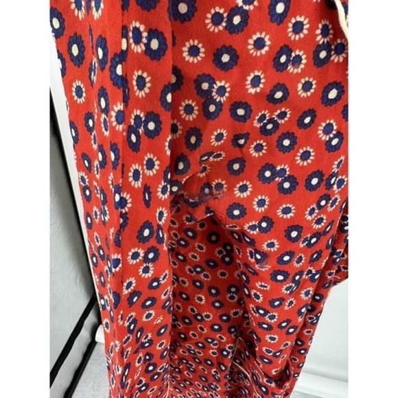 Montenapoleone Women's Red Floral Belted Robe Size 2 Made in Italy 70s? - Picture 10 of 15